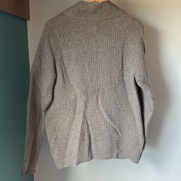 Savile Row Company Lambswool Blend Cardigan Sweater Small Brown Shawl Collar - Picture 8 of 12